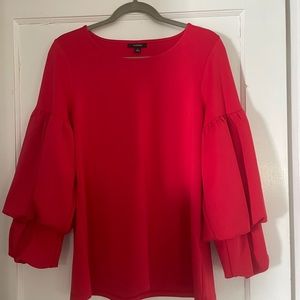 Alfani Red puffy sleeve blouse
